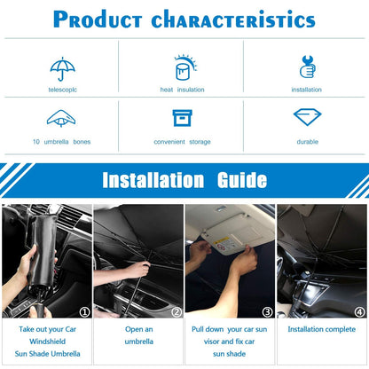 Universal Car Sun Shade Windshield Cover Umbrella